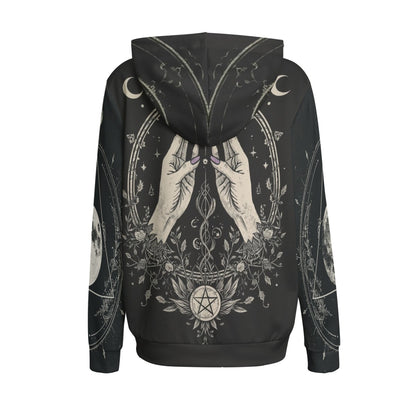 Wiccańska Bluza Rytualna Eternal – All-Over Print | Dark Magic Witch Hoodie | Gothic Aesthetic