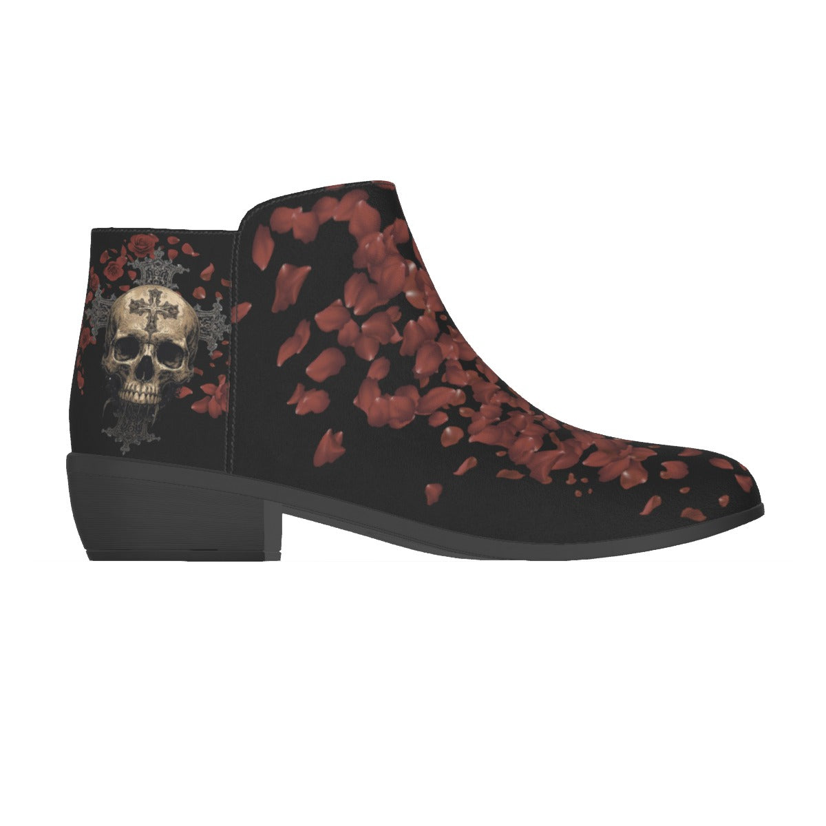 Gotyckie Buty Ekozamsz Romatic Gothic | Rose Gothic Skull