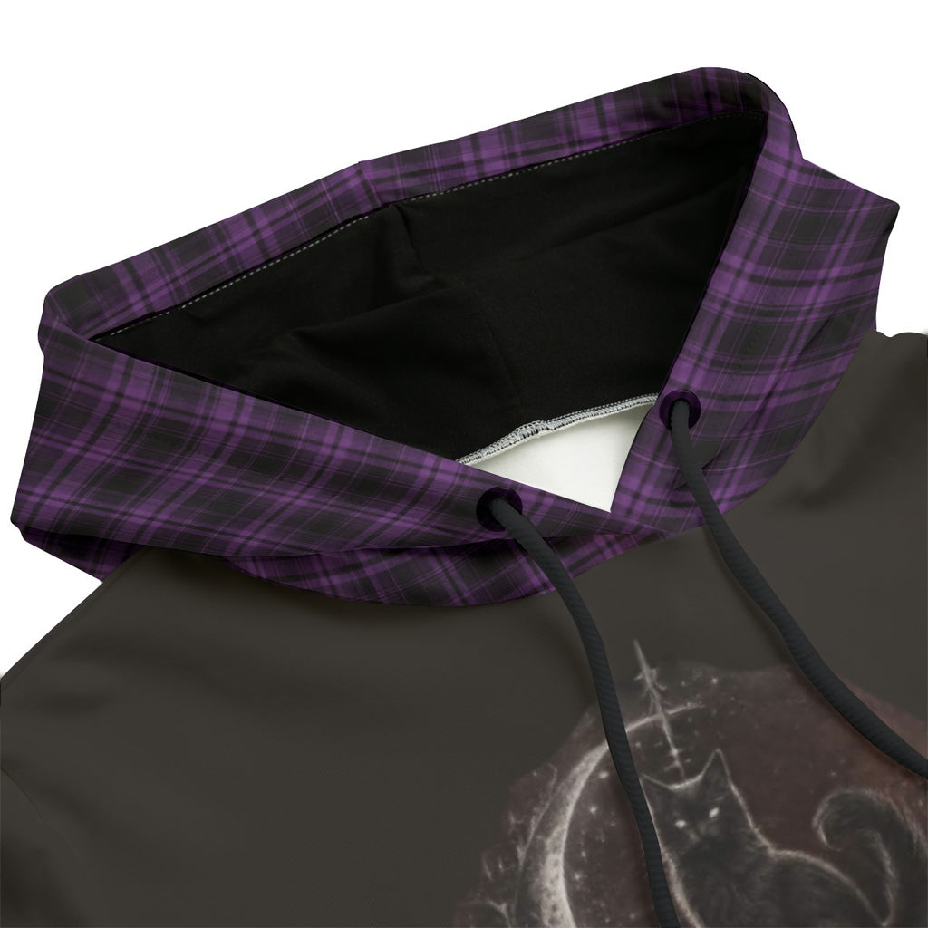 Gotycka Bluza Witchcore z Kotem i Fazami Księżyca | Lunar Cat Coven Hoodie