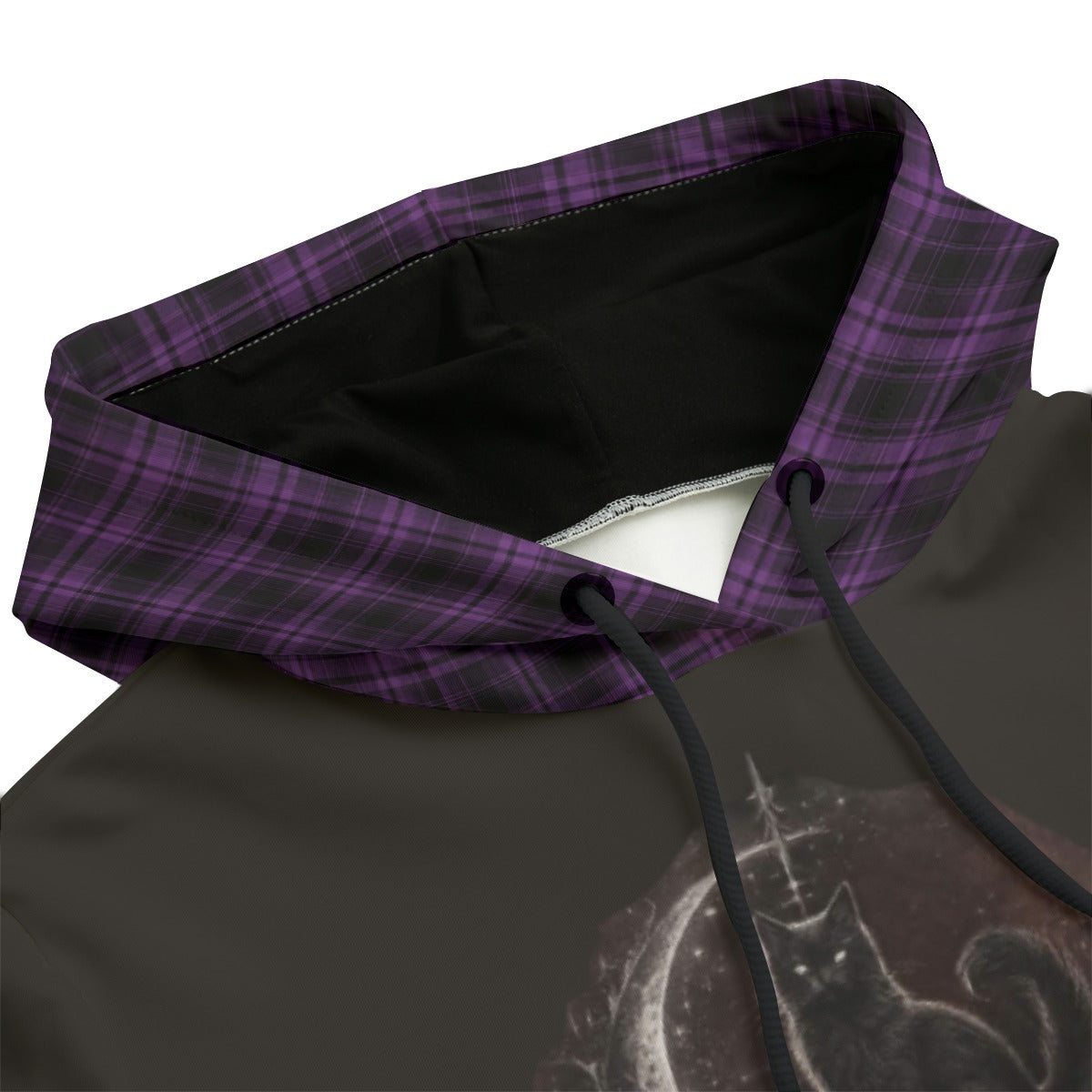 Gotycka Bluza Witchcore z Kotem i Fazami Księżyca | Lunar Cat Coven Hoodie
