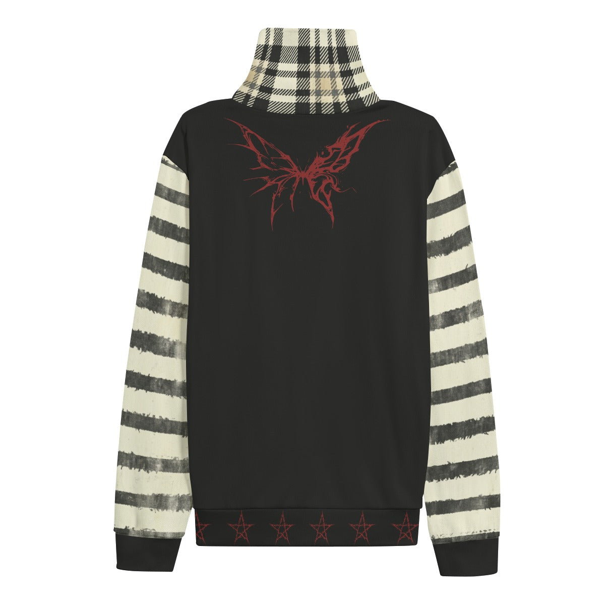Alternatywny Sweter Grunge z Golfem Sweet Terror – Faded Stripes | 280 GSM