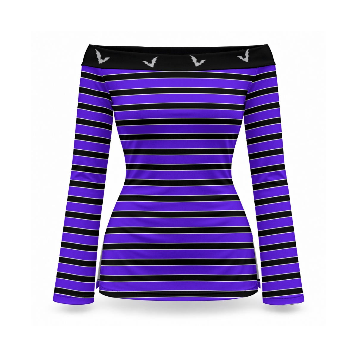 Damski Top Gotycki Witchy z Odkrytymi Ramionami | Purple Sky Bat