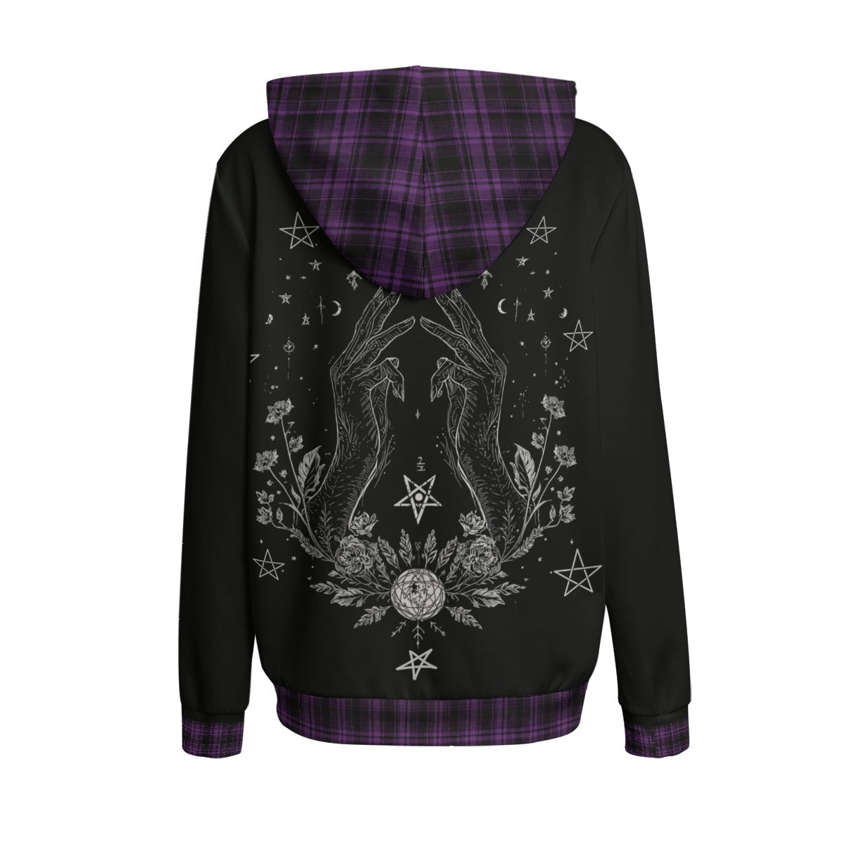 Gotycka Bluza Damska Witch Cat | Mroczna Bluza Witchcore z Kotem | Cotton Blend Hoodie