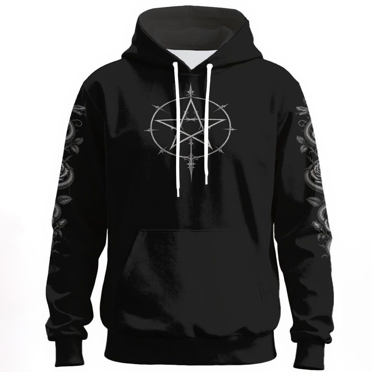 Gotycka Bluza Dark Archedemon Prince – Unisex Gothic Hoodie z Czaszką, Rogami i Wężami | 310gsm Bawełna