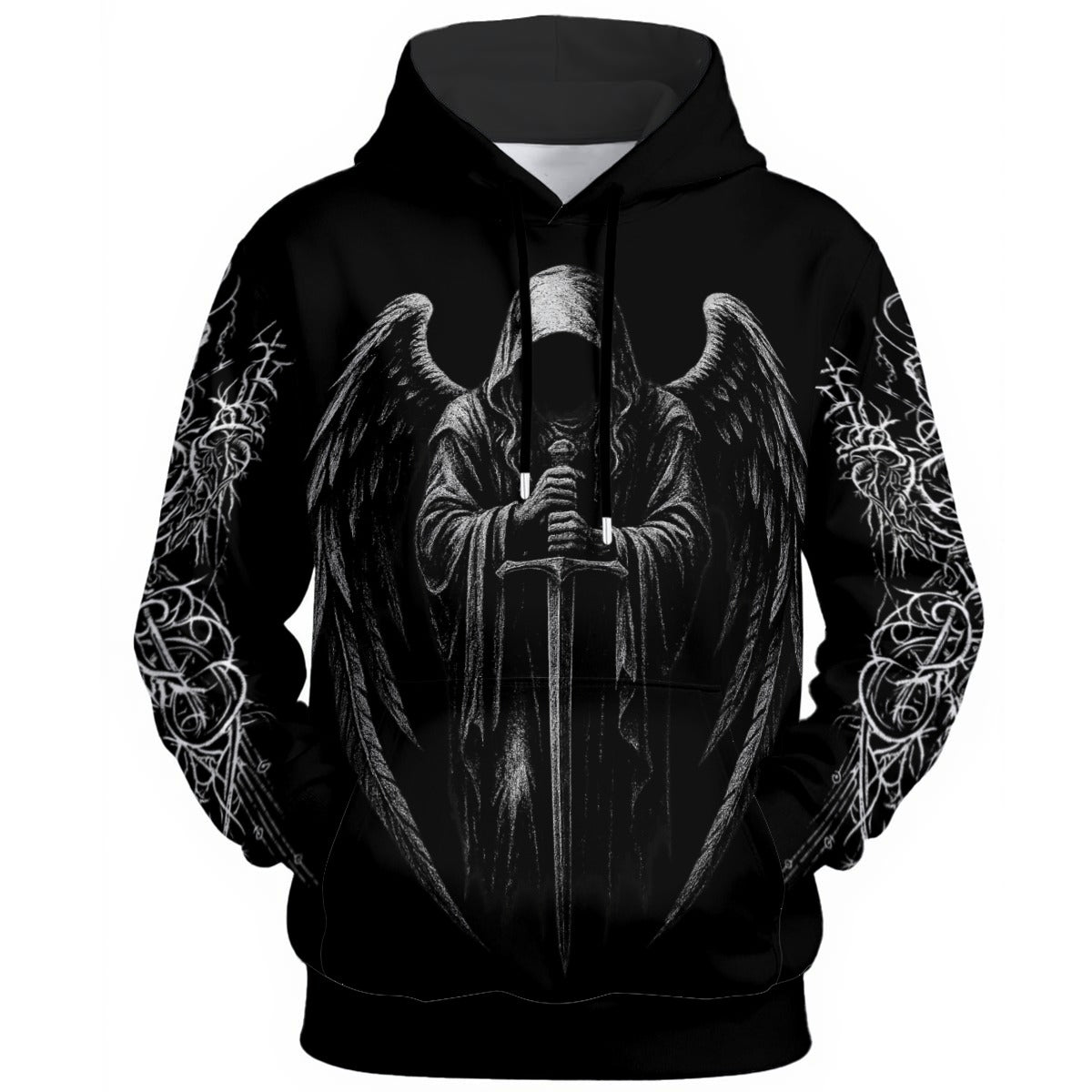 Gotycka Bluza Hoodie Dark Angel Guard | Y2K Goth