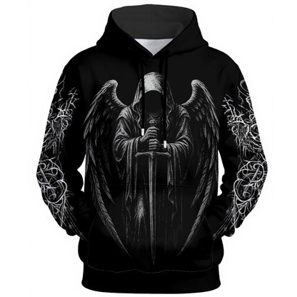 Gotycka Bluza Hoodie Dark Angel Guard | Y2K Goth