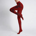 Damskie Gotyckie Rajstopy Nylonowe Czerwone - Vampire Gothic Tights