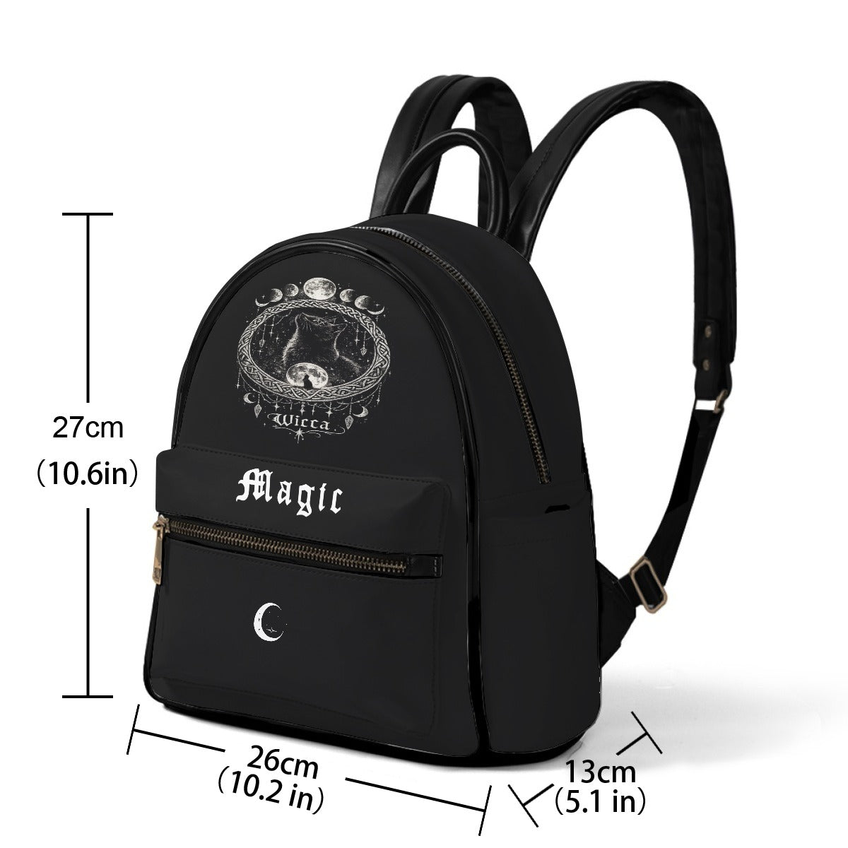 Gotycki Plecak Wicca Magic – Czarny Gothic Backpack Witchcore Moon | Dark Aesthetic Bag