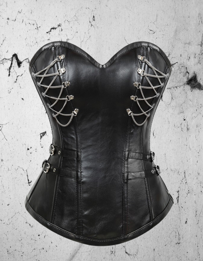 Gotycki Skórzany Gorset Black Pain Armor