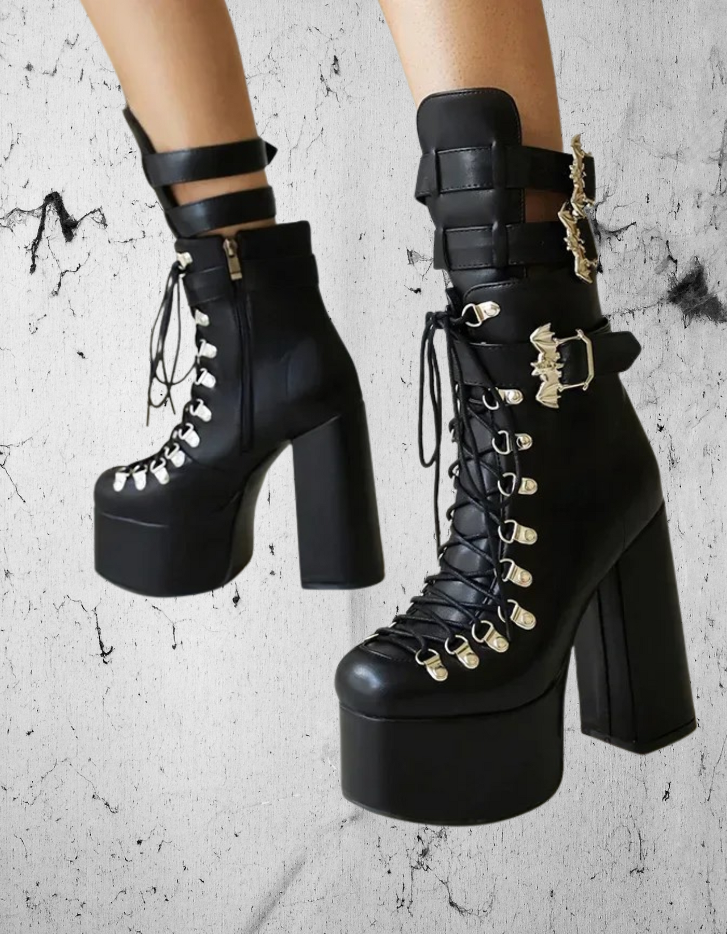 Gotyckie Botki na platformie Dark Trace Gothic Boots
