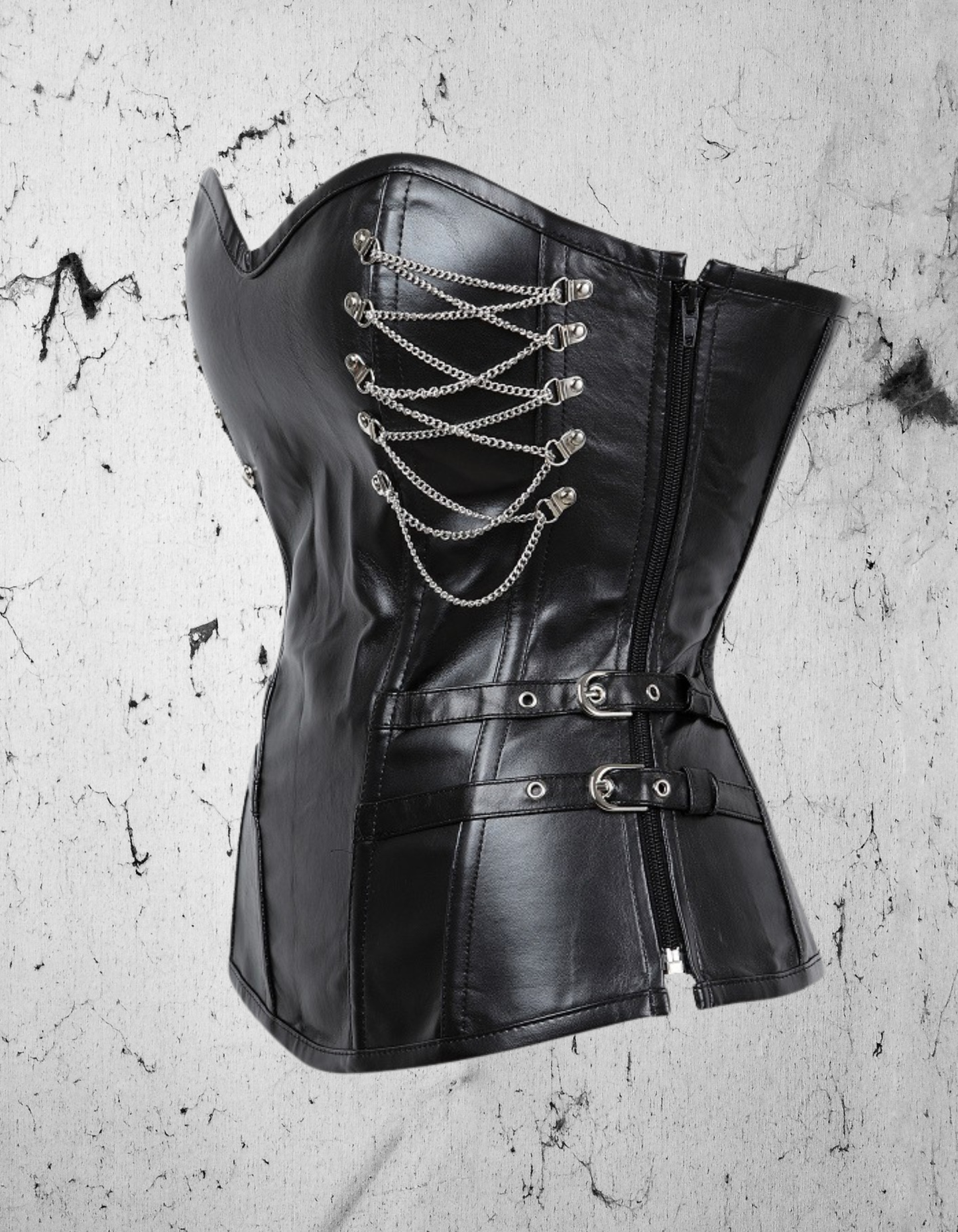 Gotycki Skórzany Gorset Black Pain Armor