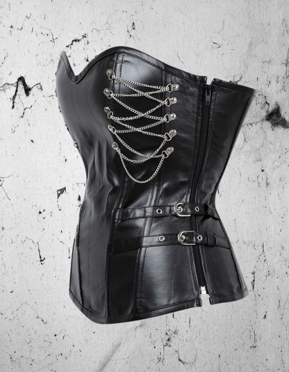 Gotycki Skórzany Gorset Black Pain Armor