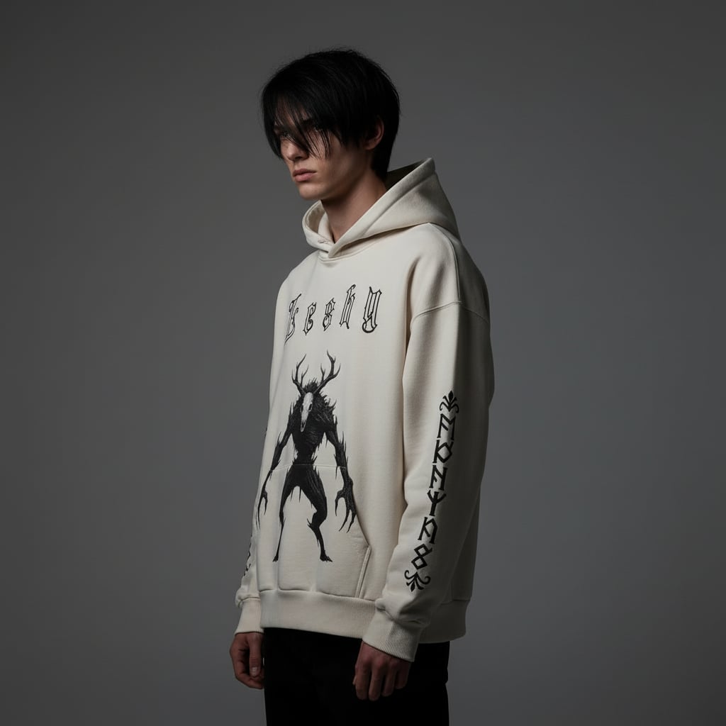 Beżowa Bluza Slavic-Goth Leshy Master Dark Forest