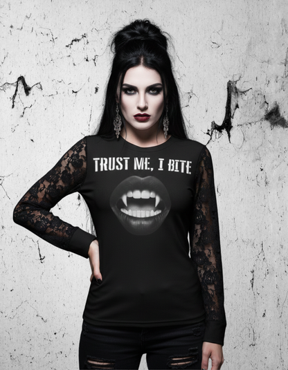 Gotycka Bluzka z siateczką Trust Me I Bite