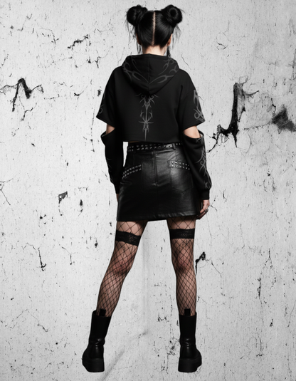 Gothic Crop Vampire Pop Art Hoodie