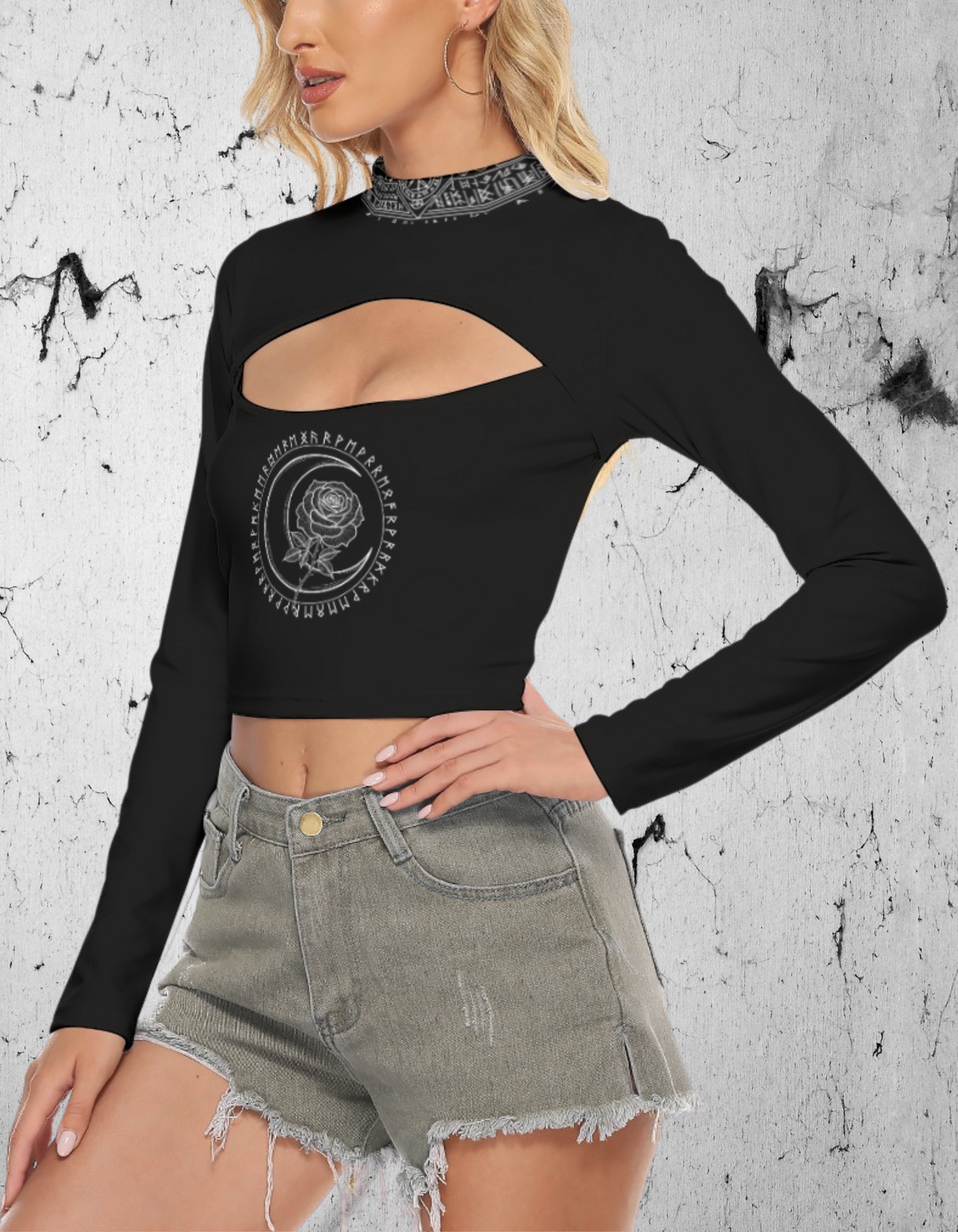 Gotycki Ezoteryczny Top z wycięciem