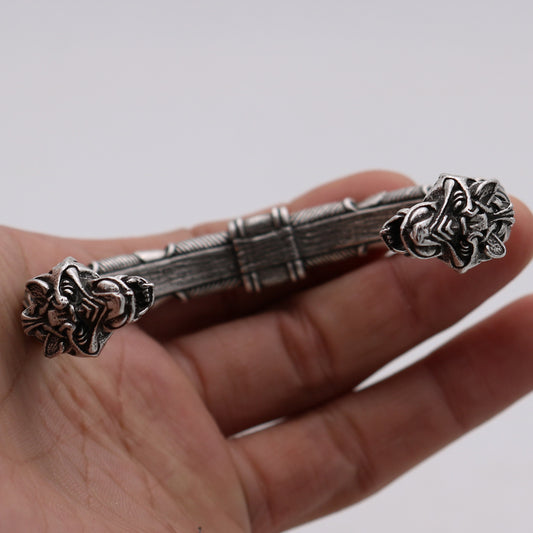 Nordycka Bransoleta Mountain Wolf Symbol Silver