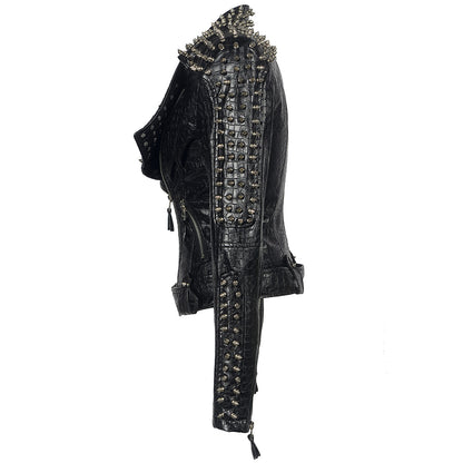 Heavy Metal Pain Armor Studded Leather Jacket