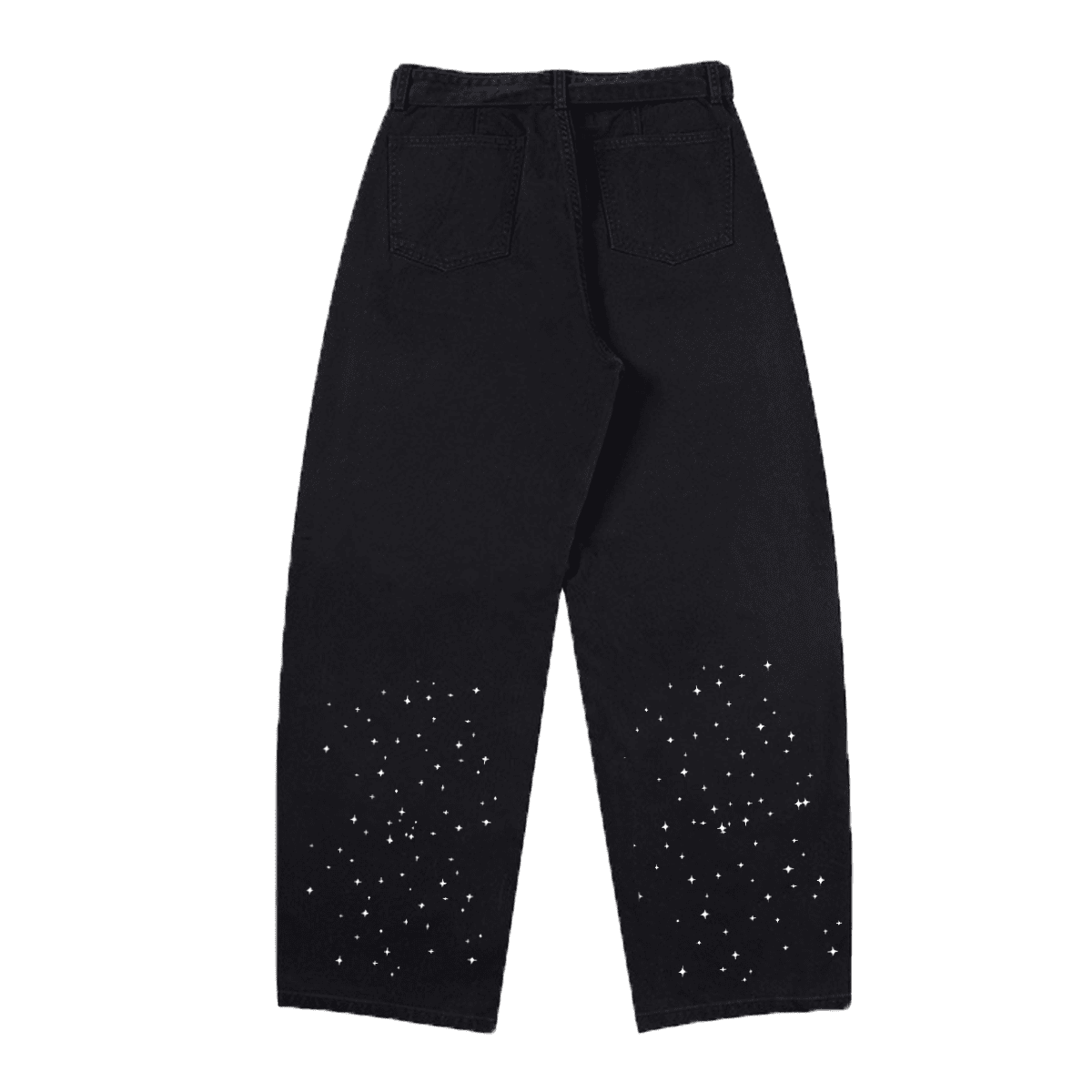 Gotyckie Spodnie Denimowe Occult Celestial Moon
