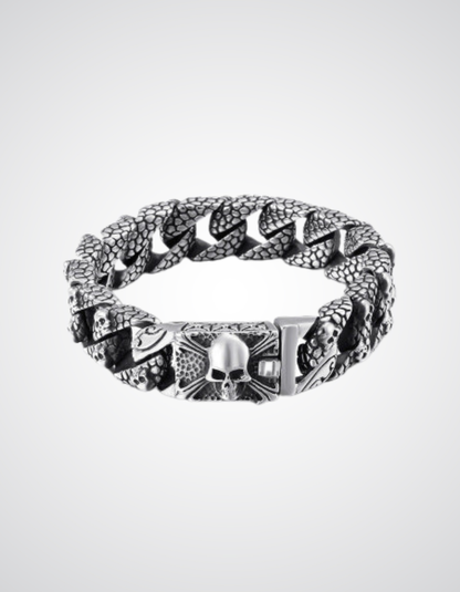 Black Metalowy Pierścień z czaszką Steel Skull Promise