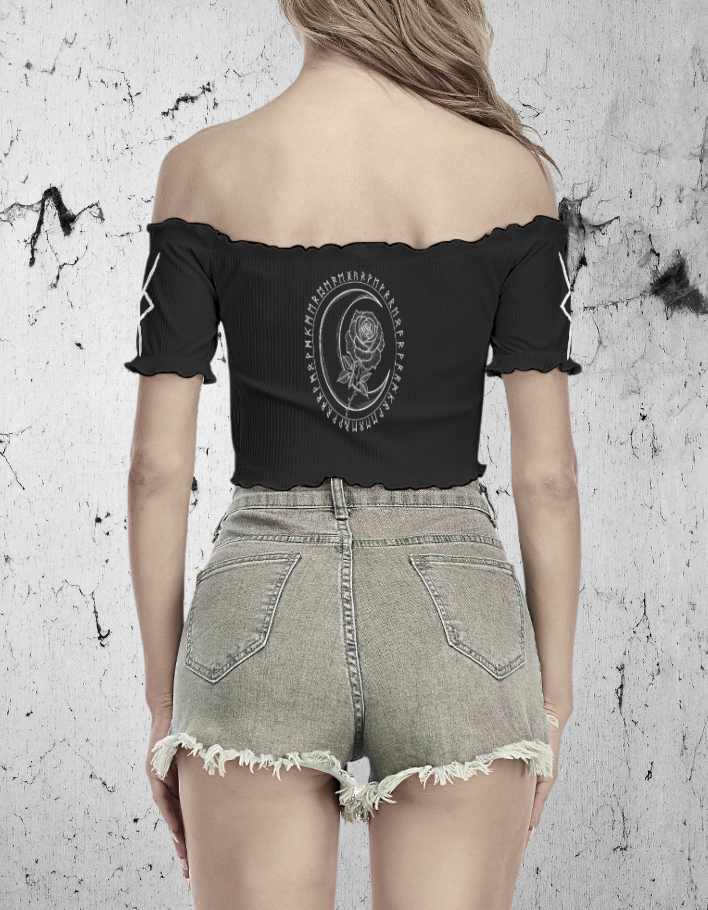 Gotycki Crop Top Ezoteric Rose