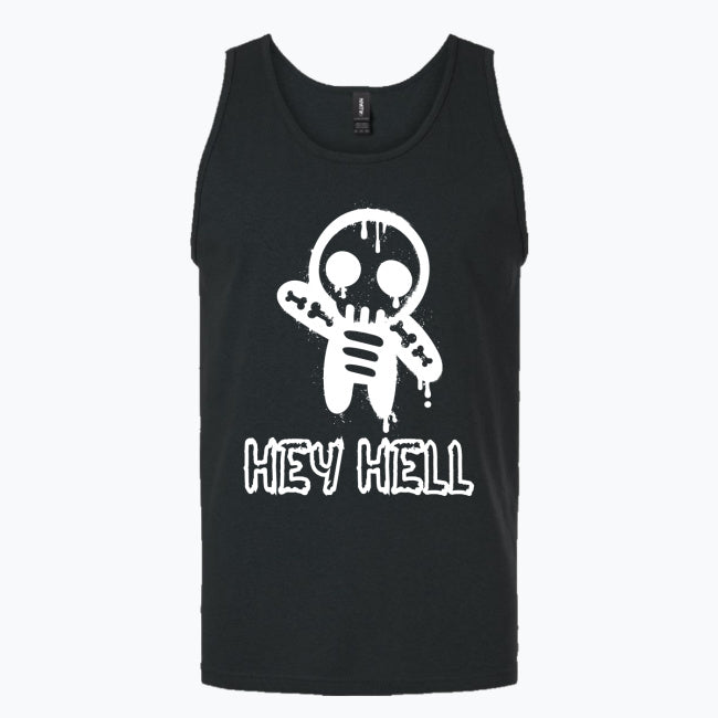 Męski Tank Top Punk Gothic z Nadrukiem – HEY HELL | 100% Bawełna 203 GSM