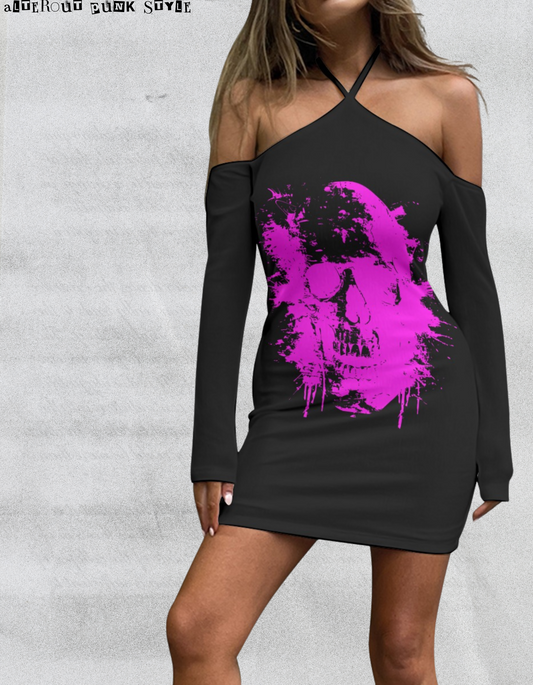 Punkowa sukienka typu halter Darkness Baybe