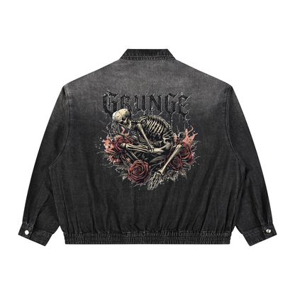 Grunge,Grunge Goth,Gothic Grunge,Punk Rock,Denim Jacket,Alternative Streetwear