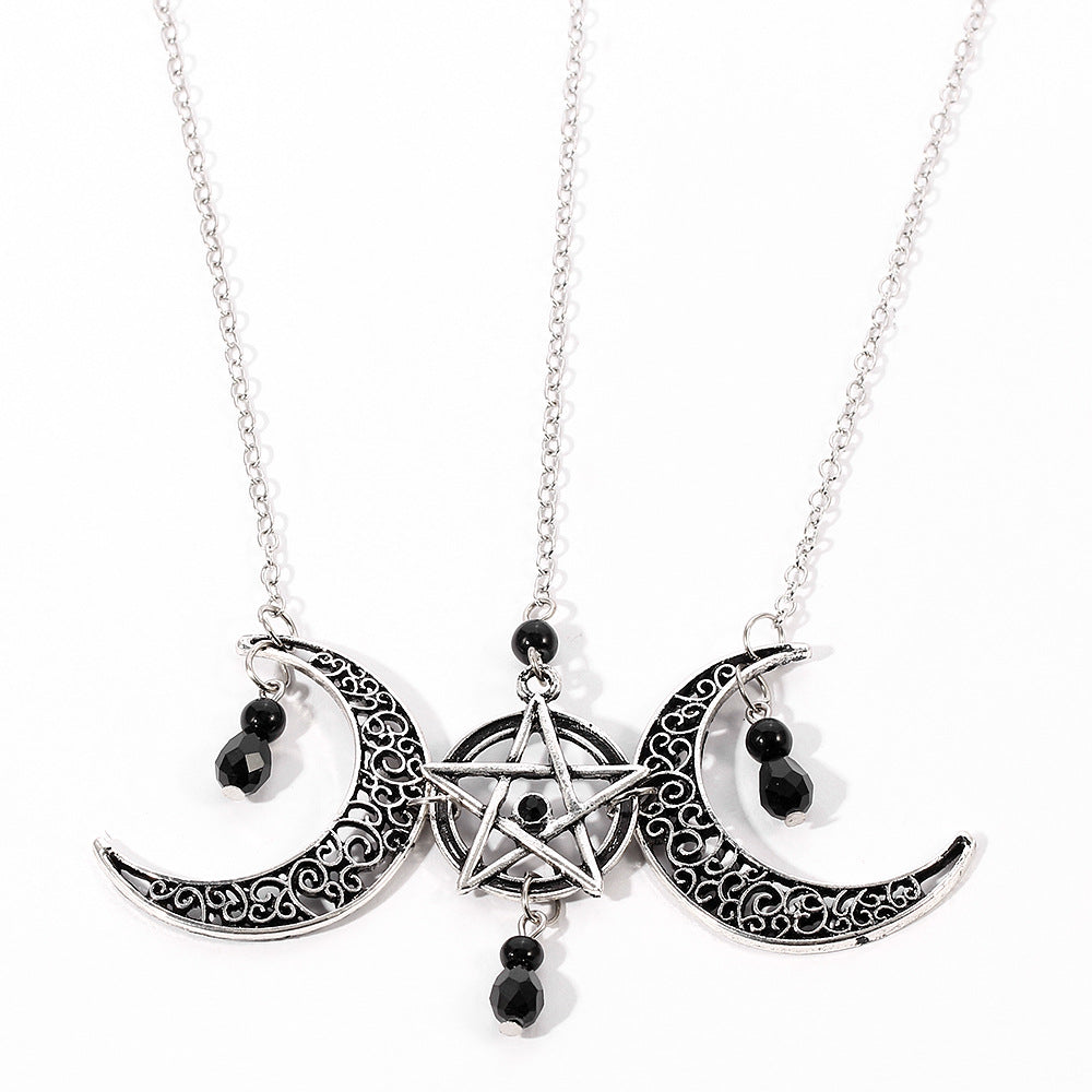 Gotycki Naszyjnik Double Moons Mystical Power