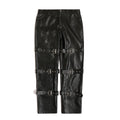 Black Metalowe Spodnie z PU - Dark Rebel Leather