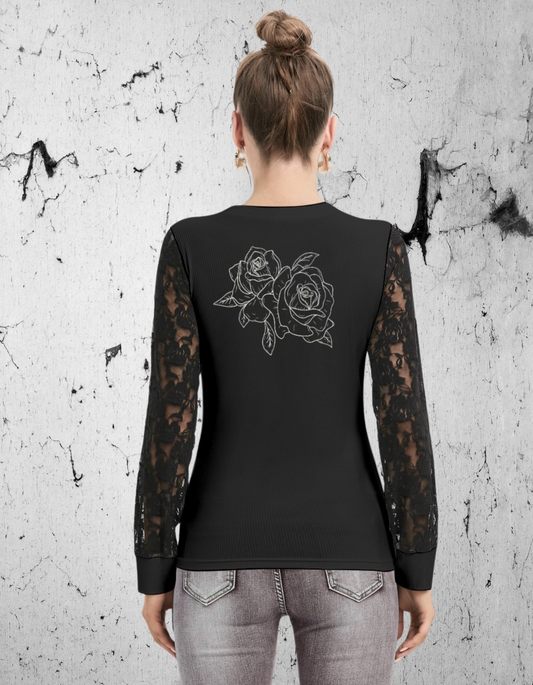 Gotycka koszula z rękawami w siatkę