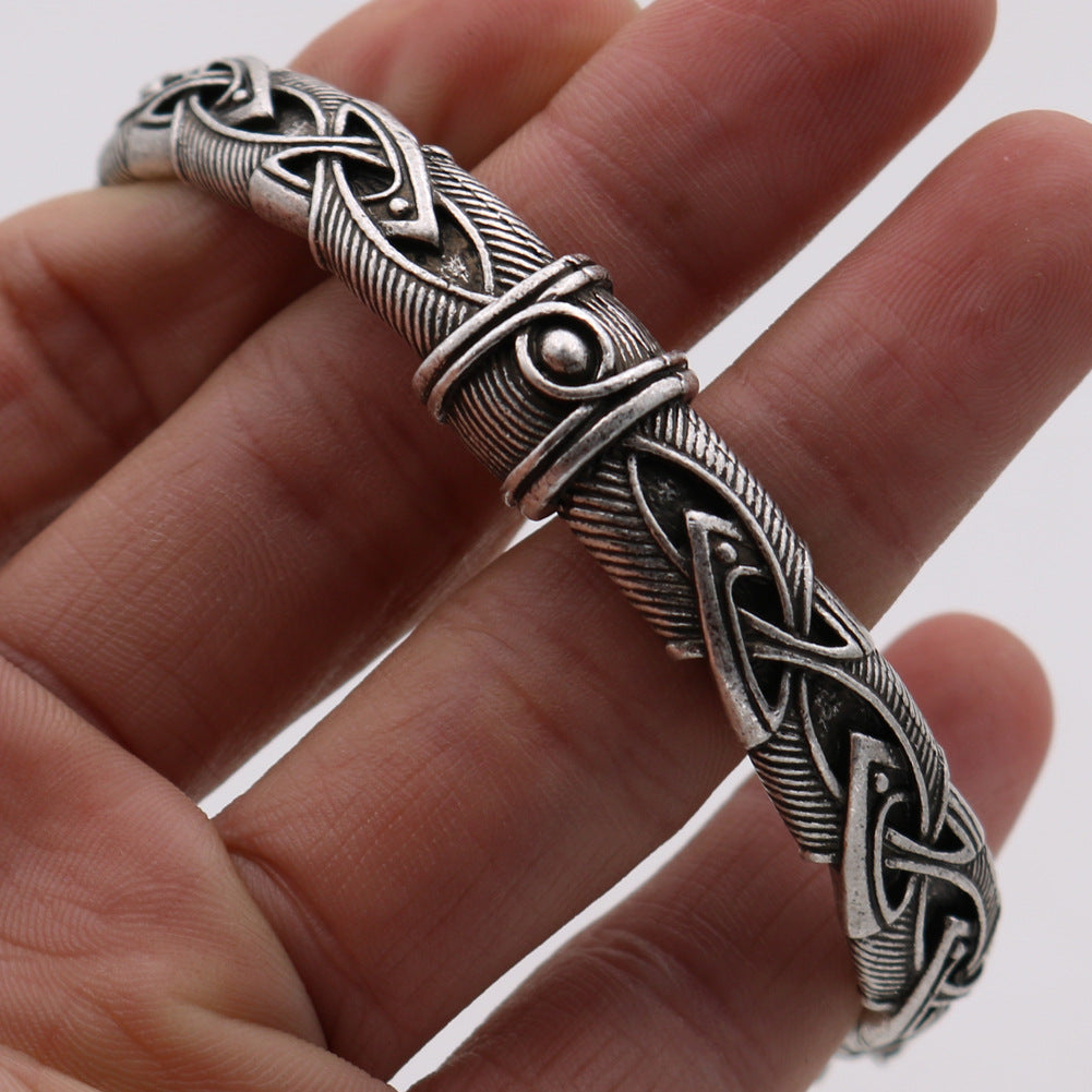 Nordycka Bransoleta Mountain Wolf Symbol Silver