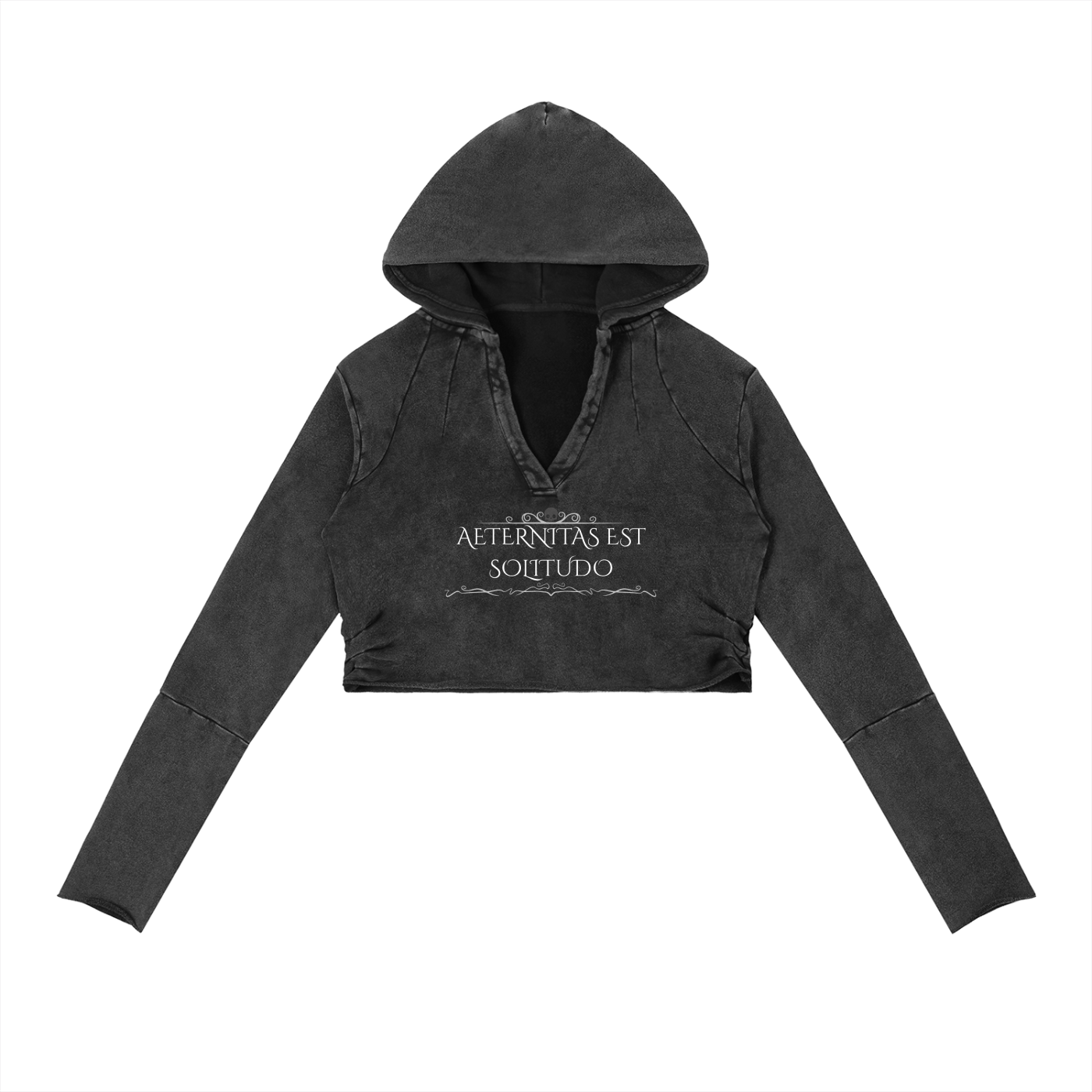 Gotycka Damska Bluza Crop | Gothic Ezoteric Tattoo Hoodie