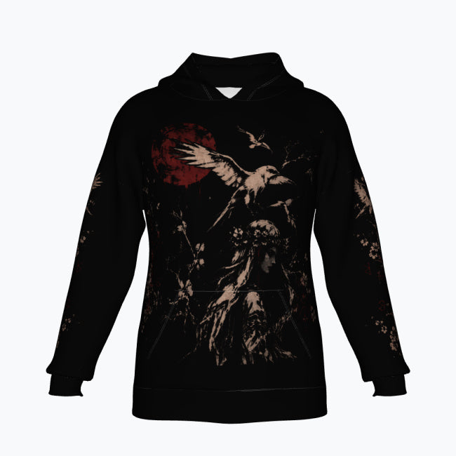 Gotycka Bluza Słowiańska Oversize | Pani Mrocznego Lasu | Slavic Gothic Premium Full Print 280 GSM