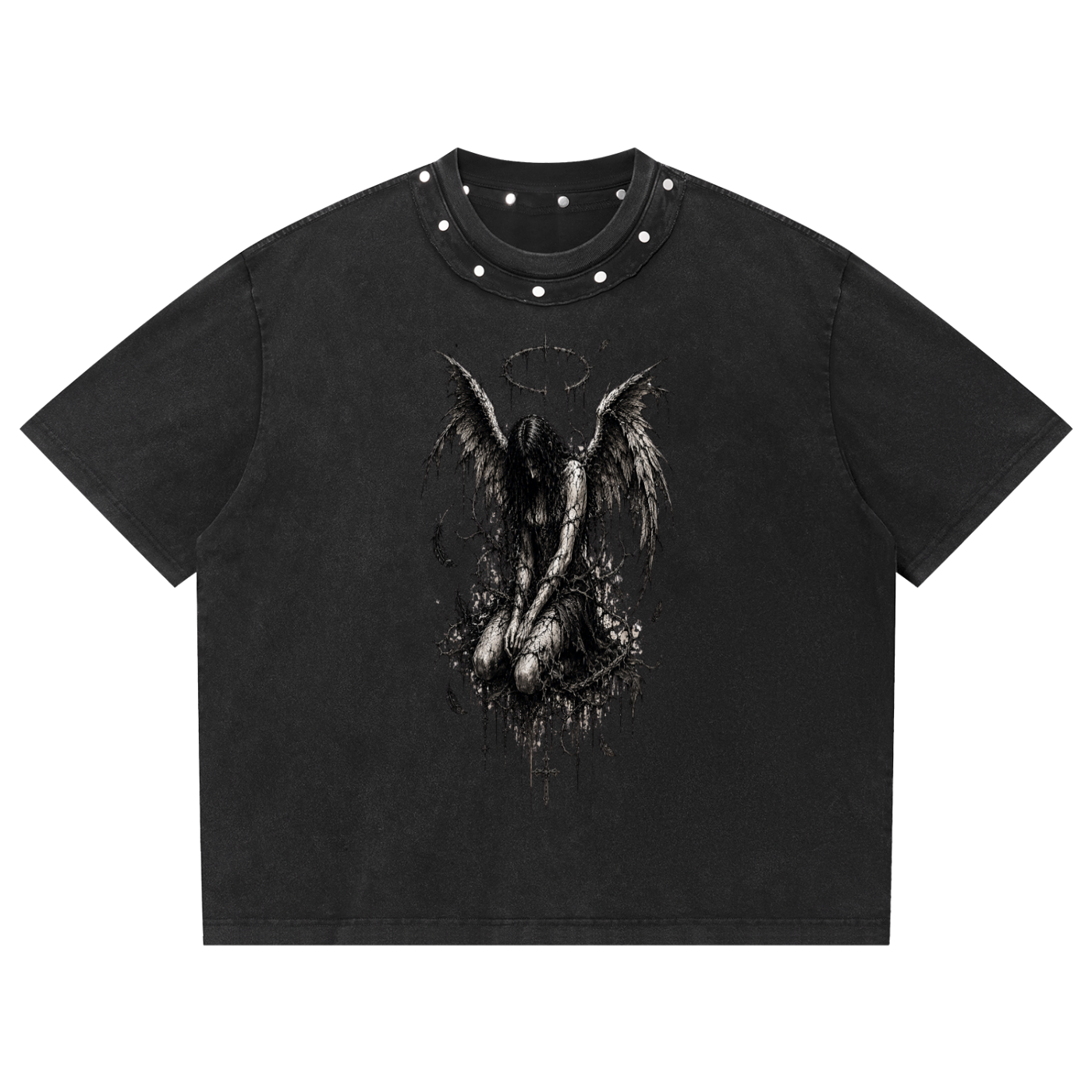 Koszulka Grunge Angel Oversize Vintage Washed | 100% Bawełna 285 GSM | Unisex