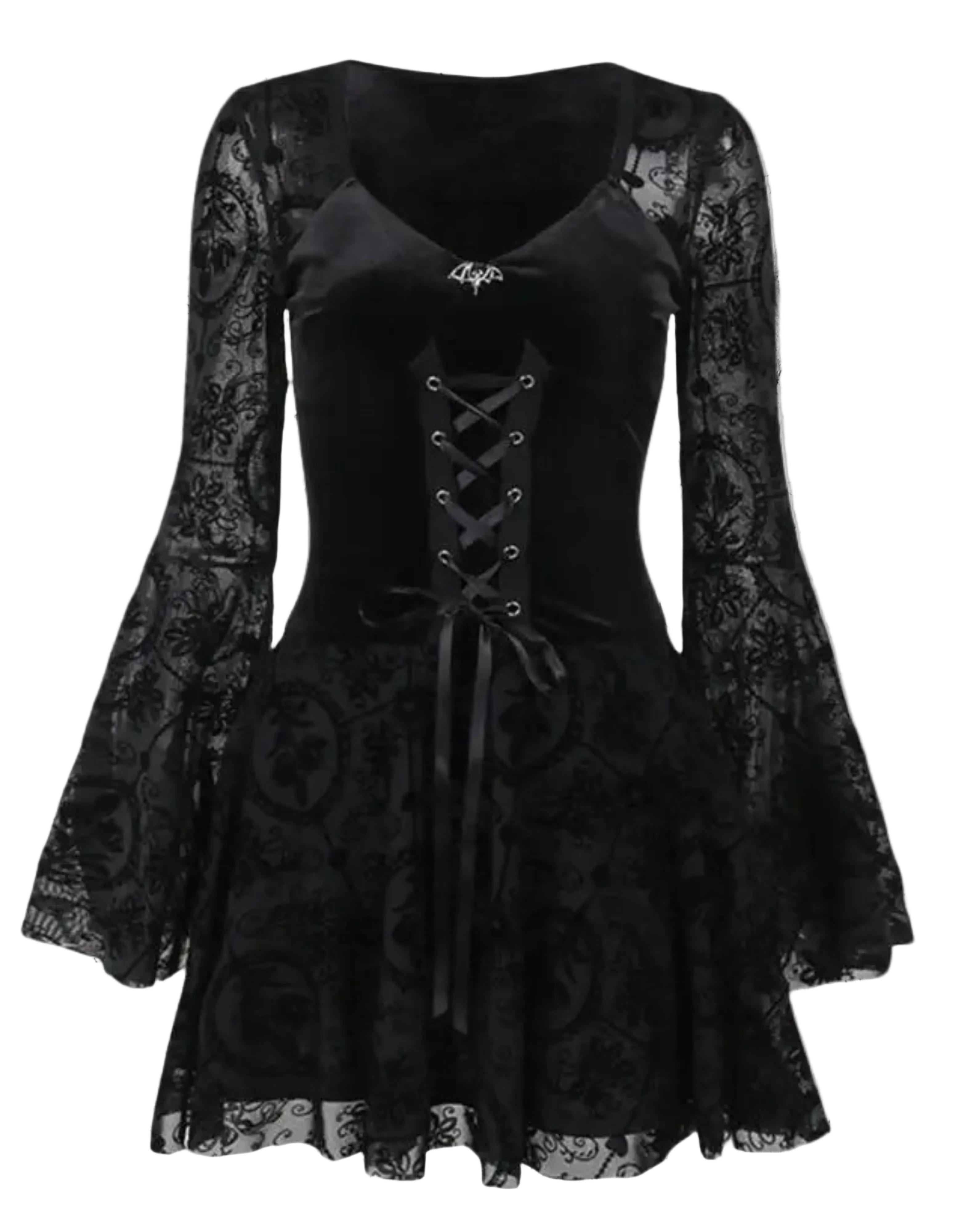 Gotycka Sukienka Mini Black Veil Makabre Dance | Victorian Gothic
