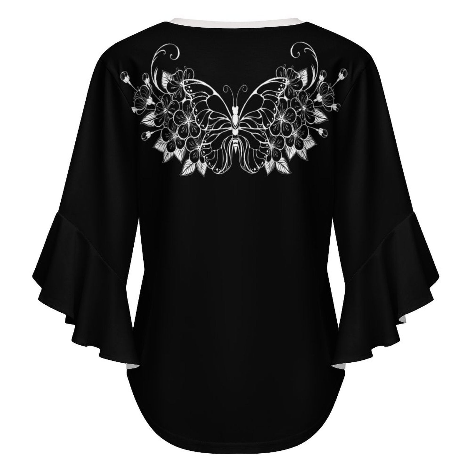 Damska Gotycka Bluzka z Falbanami | Garden of Death Gothic Blouse