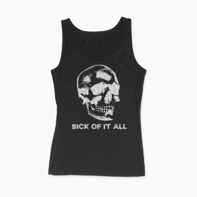 Punkowy Tank Top Damski z Czaszką – SICK OF IT ALL | 100% Bawełna
