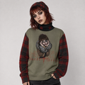 Alternatywny Sweter Grunge Sweet Terror | Red Tartan | 280 GSM