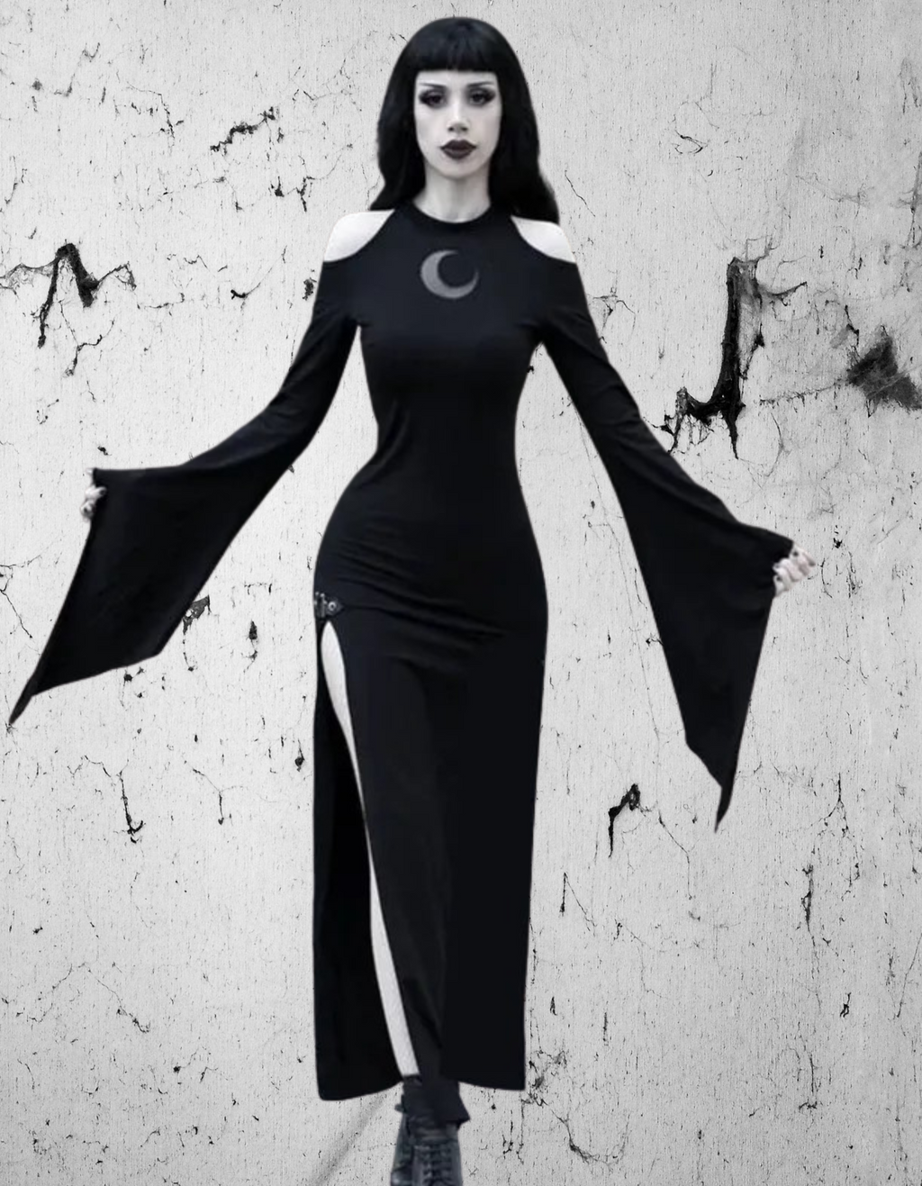 Sukienka Gotycka z księżycem Goth-Wicca