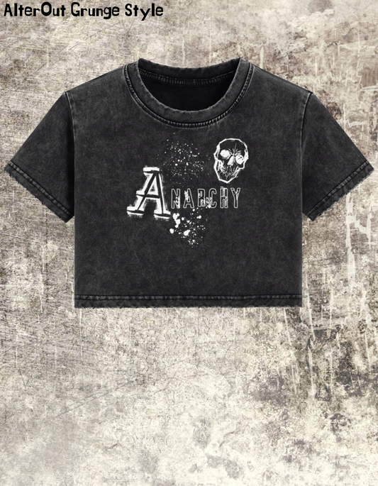 Grungowy Crop Top Anarchy