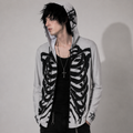 Gotycka Bluza UV50+ Unisex Skeleton Wings – Lekka Bluza z Kapturem Grunge Y2K SPF50+