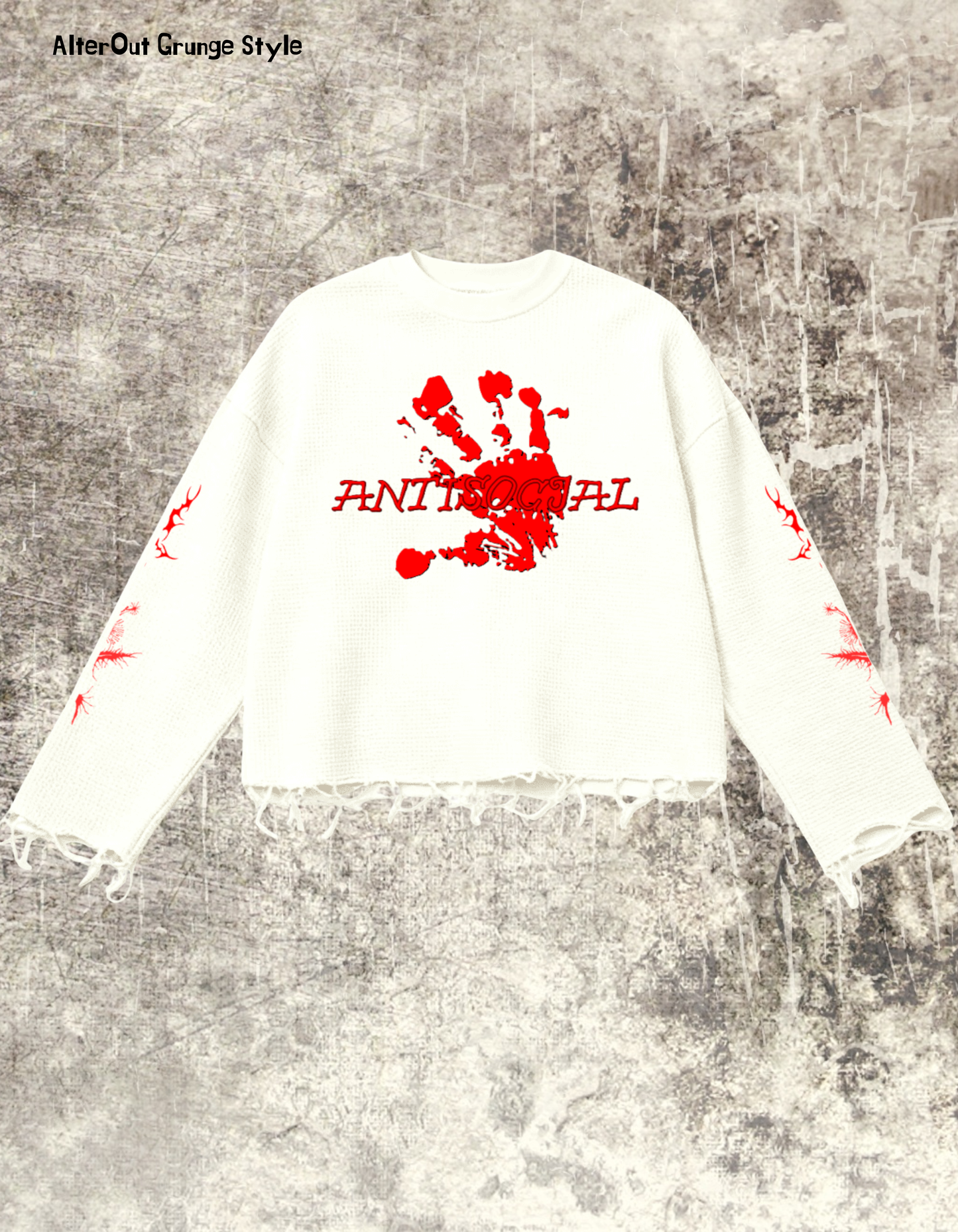 White Grunge ANTISOCJAL Sweatshirt