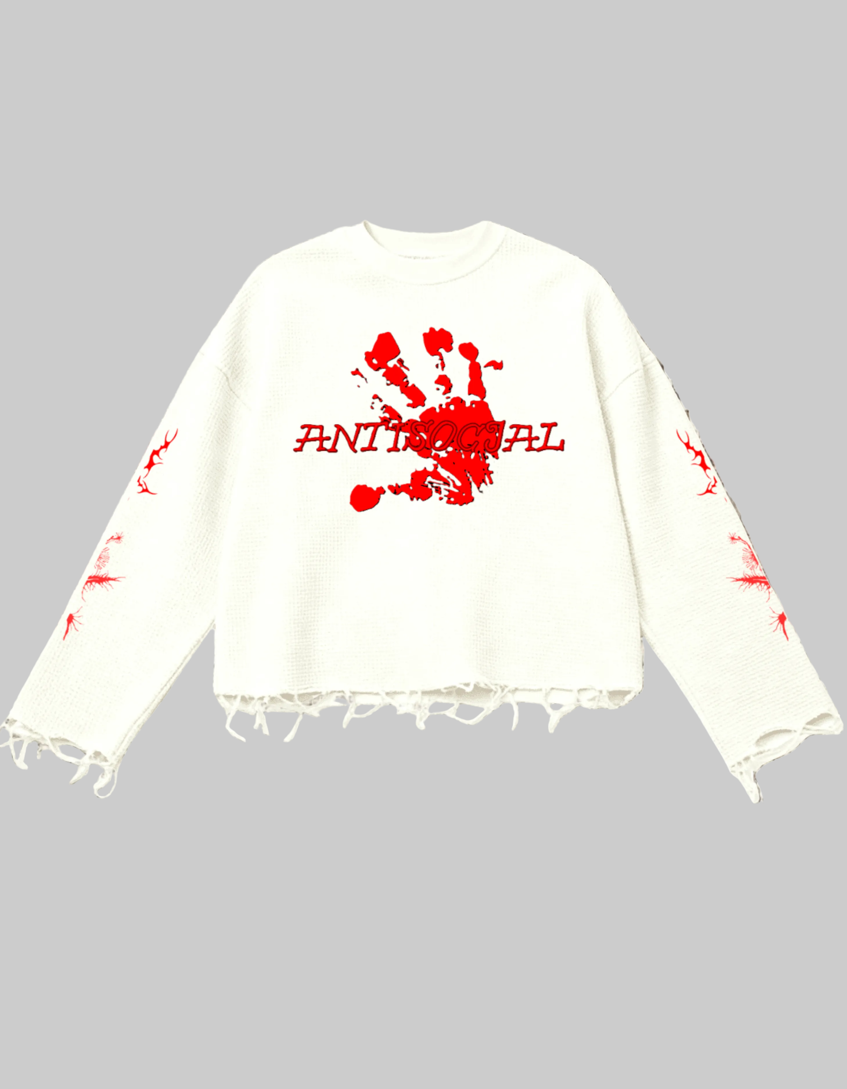 Bluza Grunge Biała ANTISOCJAL