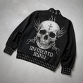 Gotycka Kurtka Bomber Darkwear Premium | Black Cathedral II – Pain Skull Legacy | 100% Bawełna 310 GSM