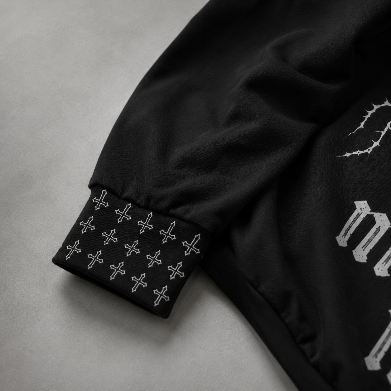 Gotycka Kurtka Bomber Darkwear Premium | Black Cathedral II – Pain Skull Legacy | 100% Bawełna 310 GSM