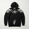 Punk Goth Bluza Oversize Unisex | Black Cathedral Chaos Bones Hoodie | French Terry Premium