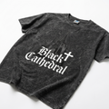Gotycka Koszulka Vintage Mineral Wash | Black Cathedral Shadow I | 100% Bawełna