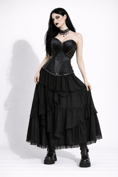 Gorset Gotycki Abyssal Armor – Pancerz z Otchłani | Dark Fantasy Underbust | Void Goth Aesthetic