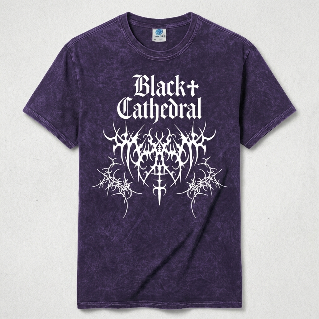 Koszulka Gotycka Black Cathedral | Ciernie Entropii | Vintage Washed Heavy Cotton